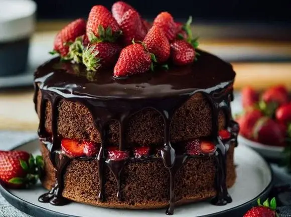 Przepis na bezglutenowe ciasto truskawkowo - czekoladowe