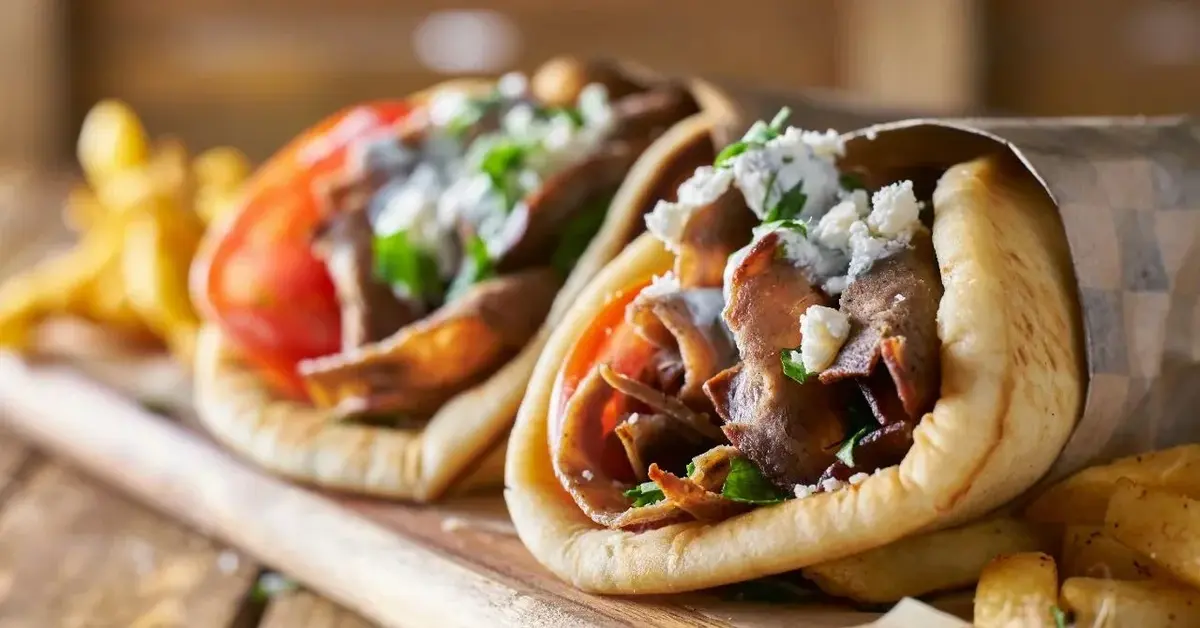 Grecki gyros w picie z warzywami