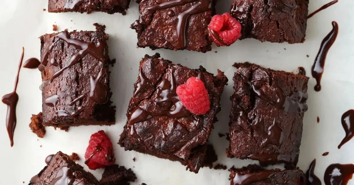 Brownie z malinami