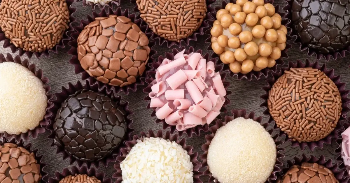 brigadeiro kulki w różnych kolorowych posypkach