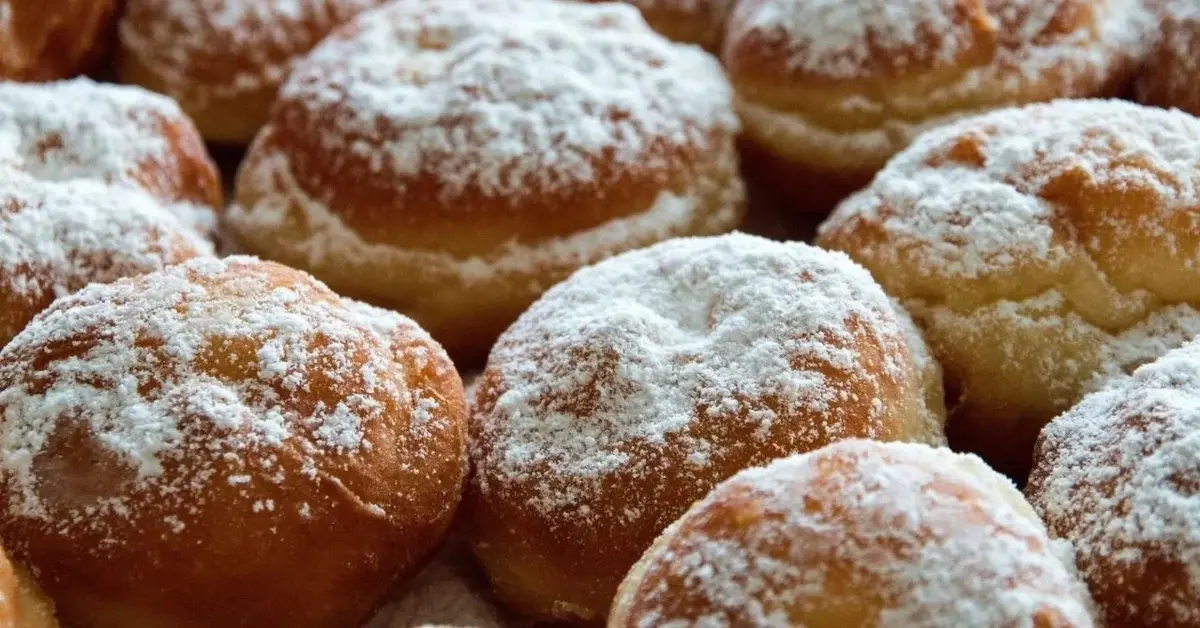 pączki posypane cukrem pudrem