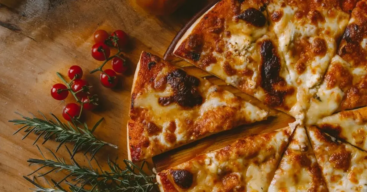 Upieczona i pokrojona na porcje pizza