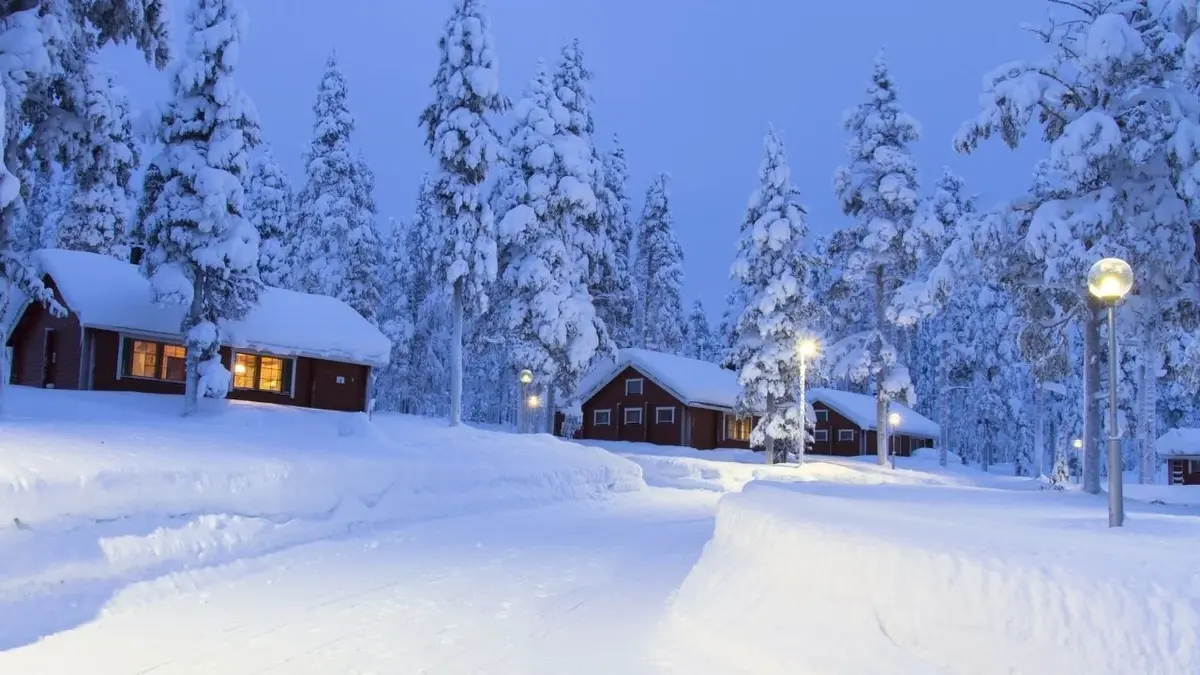 wioska w Laponii niedaleko domu świętego mikołaja