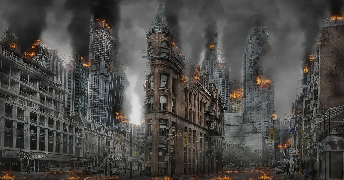 zniszczone miasto
