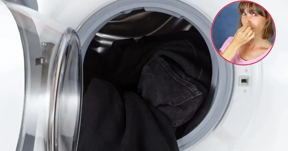 Ciemne ubrania śmierdzą po praniu w pralce.