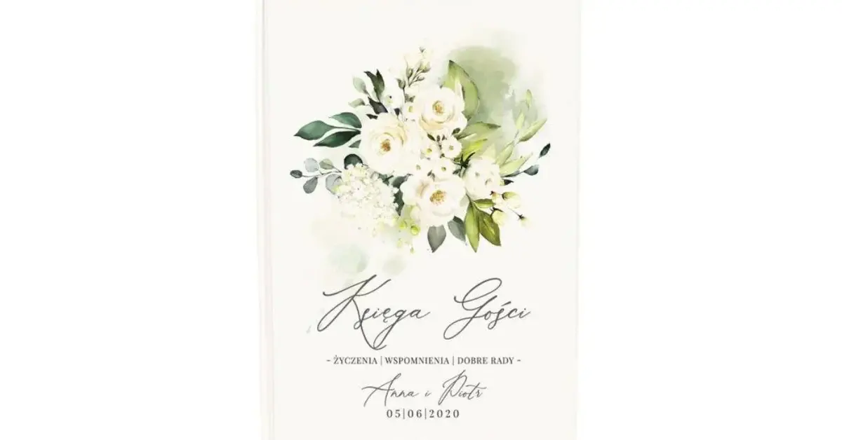 Widok na pierwszą stronę z Księgi gości weselnych