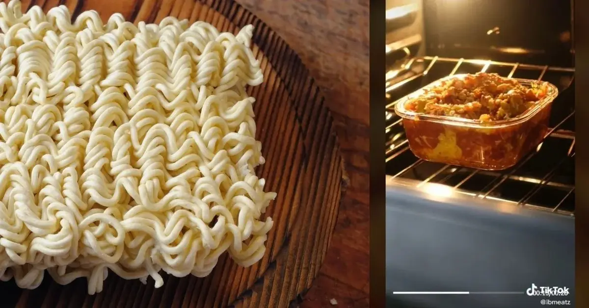 Główne zdjęcie - Ramen lasagna — kulinarny HIT prosto z TikToka. Przepis na lasagne z zupek chińskich!