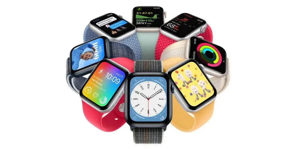 Smartwatche ułożone w kole
