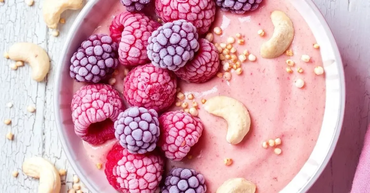 smoothie bowl na bazie malin