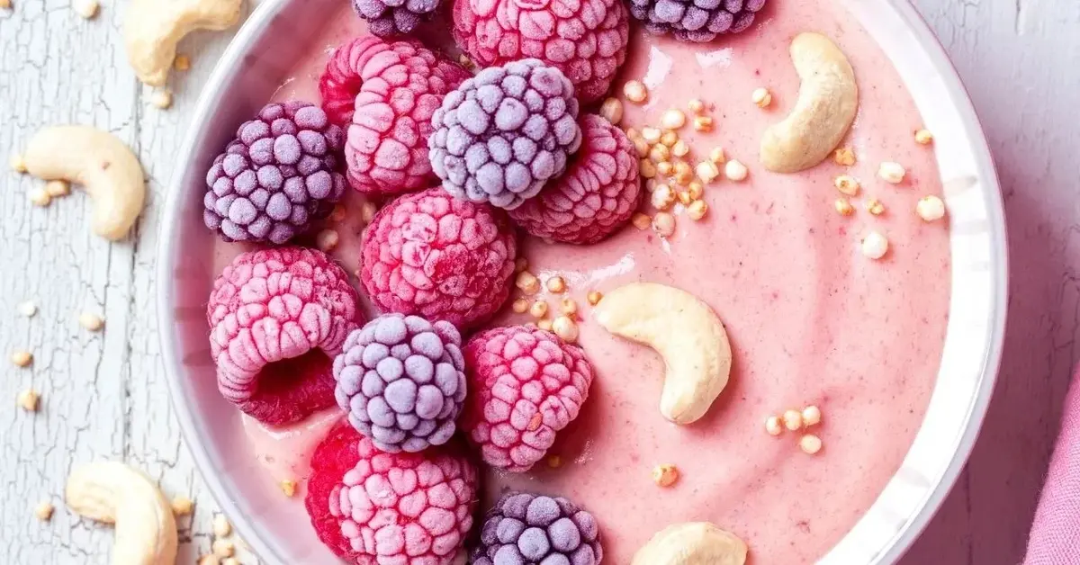 smoothie bowl na bazie malin