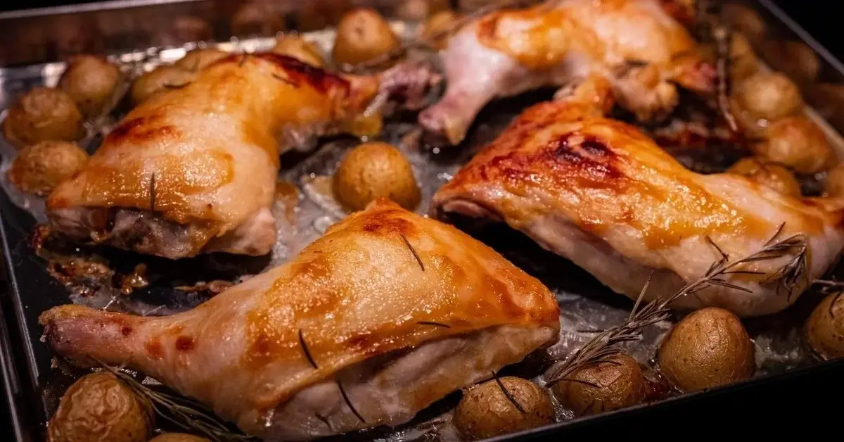 Soczyste udka z piekarnika z chrupiącą skórką.