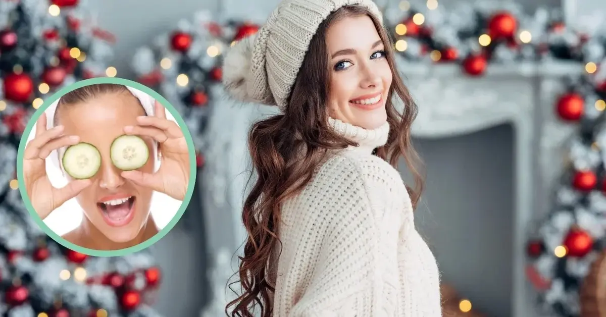 Kobieta promienieje urodą przed Wigilią.