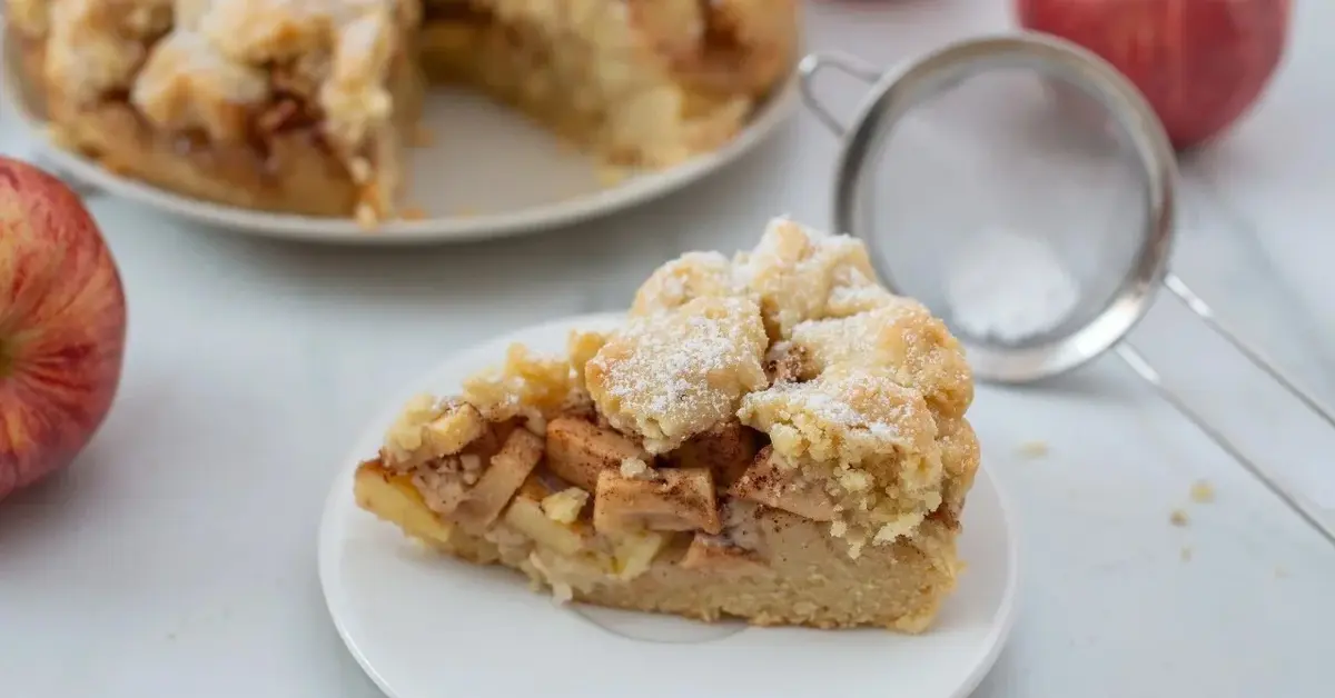 Porcja jabłecznika na talerzyku