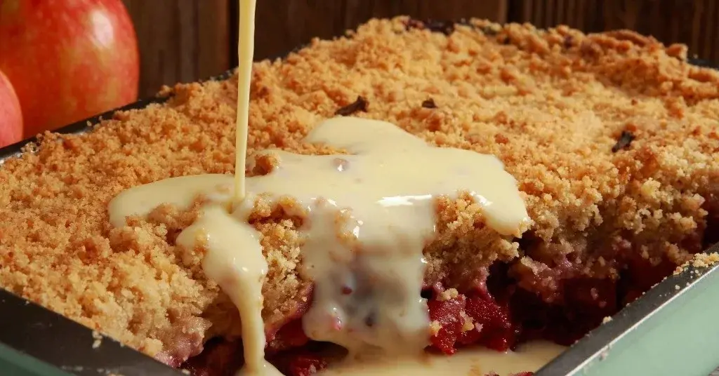 Jabłecznik z kruszonką w naczyniu do zapiekania