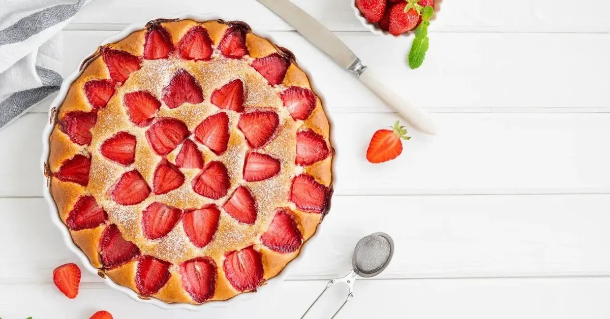 Ciasto ucierane z truskawkami