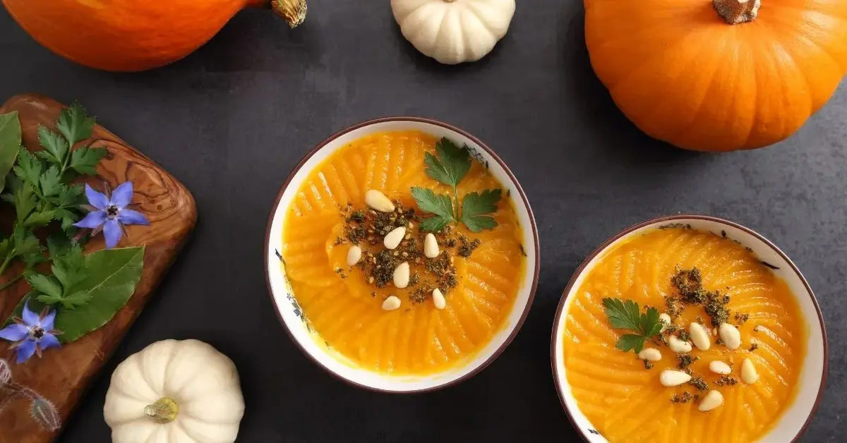 Zupa krem z Dynia Hokkaido w miseczkach