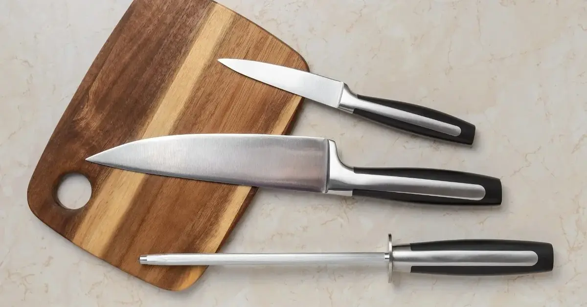 Noże na desce do krojenia 