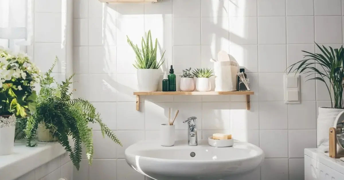 Kwiaty doniczkowe w łazience