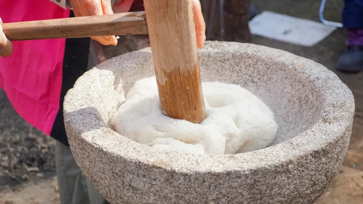 Przygotowywanie ryżu na mochi